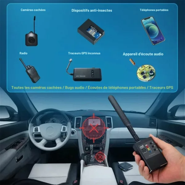Détecteur de micros espions portatif multifréquence – Image 6