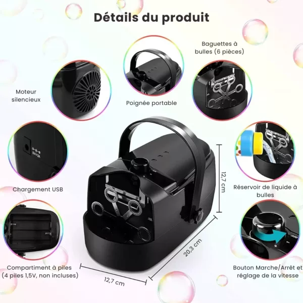 Mini machine à bulles portable batterie – Image 4