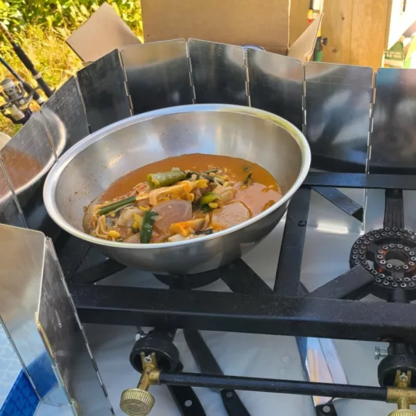Pare-vent aluminium pliable réchaud – Cuisson efficace en plein air, coupe-vent compact pour bivouac et camping – Image 2
