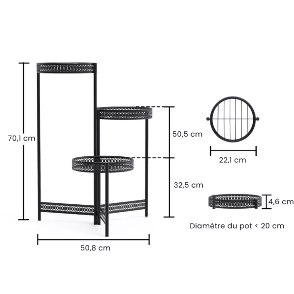 Porte-plantes extérieur en métal pliable – Image 9