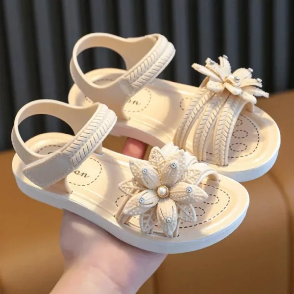 Sandales fille à scratch motif fleuri – confort été et maintien idéal pour petites aventurières – Image 5