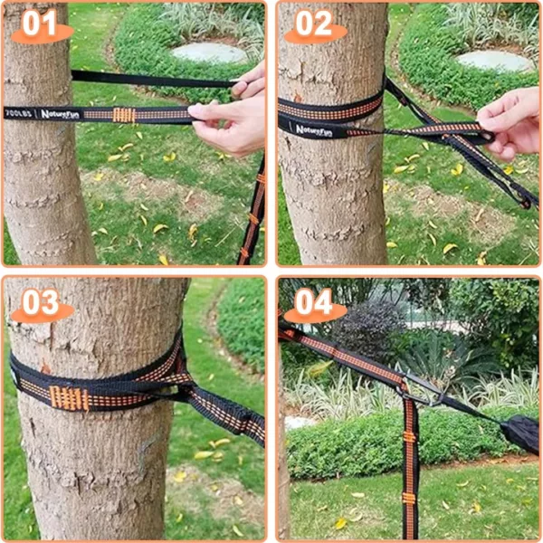 Sangle de suspension pour hamac – Installation rapide et sécurisée en extérieur – Résiste jusqu’à 200 kg – Image 7