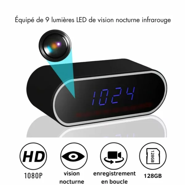 Réveil caméra espion avec vision nocturne – Image 5