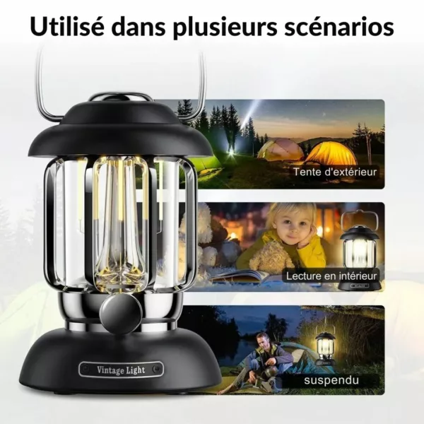 Lanternes extérieures rechargeables usb étanches – Lumière puissante et durable pour vos soirées en plein air – Image 3