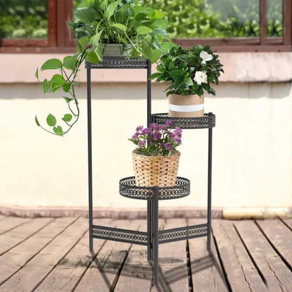 Porte-plantes extérieur en métal pliable – Image 7