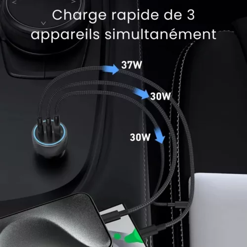 Adaptateur usb voiture pour chargement rapide – Rechargez vos appareils 4x plus vite en déplacement