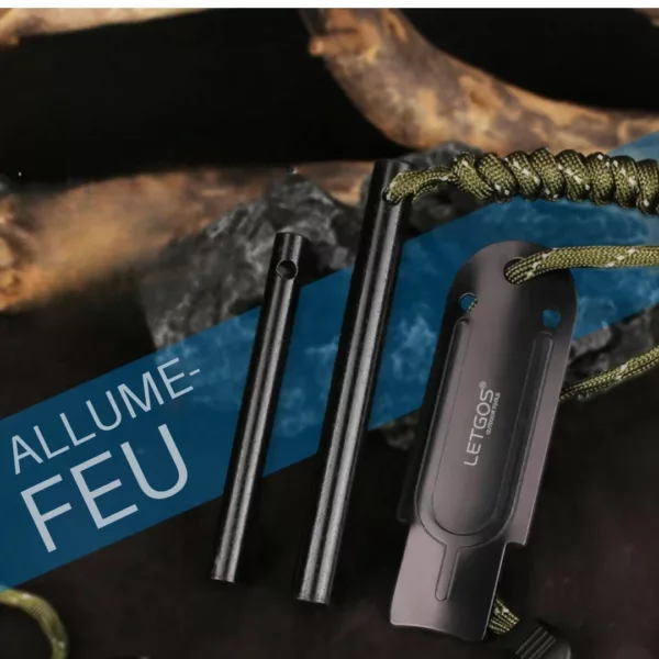 Allume feu magnesium randonnée survie – Démarrage rapide par tous les temps, outil essentiel bushcraft et bivouac