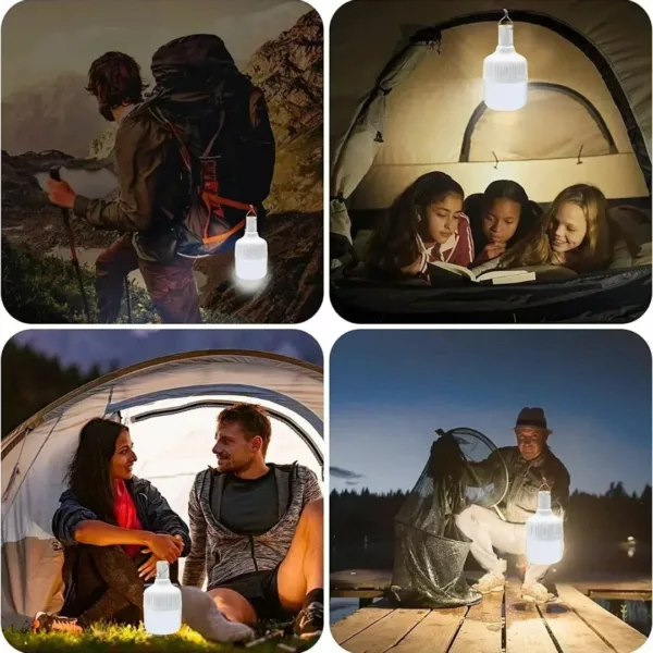 Ampoule LED Rechargeable pour camping – Éclairage puissant sans électricité – Idéale tente, bivouac, urgence