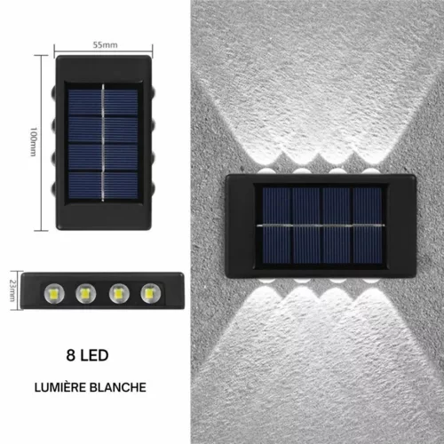 Applique solaire murale extérieure design – Éclairage automatique sans électricité pour jardin, terrasse ou entrée