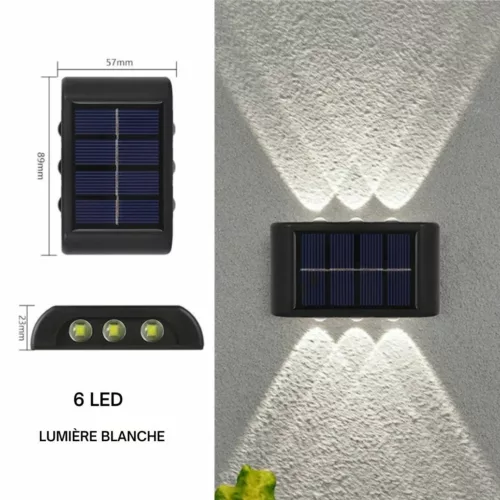 Applique solaire murale extérieure design – Éclairage automatique sans électricité pour jardin, terrasse ou entrée