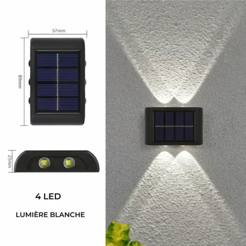 Applique solaire murale extérieure design – Éclairage automatique sans électricité pour jardin, terrasse ou entrée