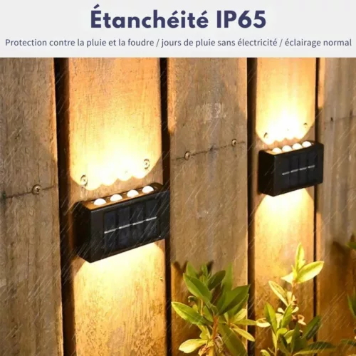 Applique solaire murale extérieure design – Éclairage automatique sans électricité pour jardin, terrasse ou entrée