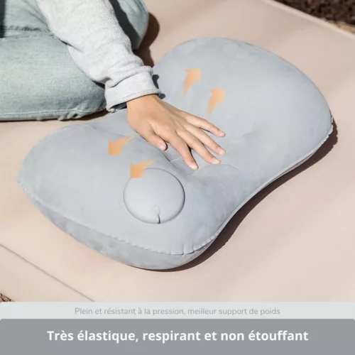 Appui-tête gonflable pour tente de camping – Confort ergonomique ultra-léger pour nuits réparatrices en pleine nature