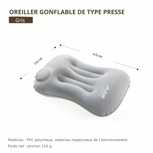 Appui-tête gonflable pour tente de camping – Confort ergonomique ultra-léger pour nuits réparatrices en pleine nature