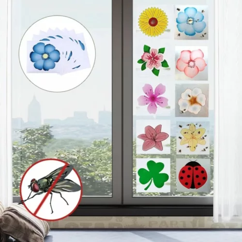 Attrape mouches autocollant pour vitres – Discret, efficace et sans produits chimiques – Maison sans insectes