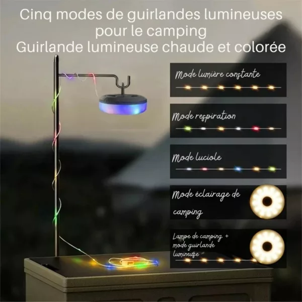 Bande de lampe LED pour Camping – Éclairage puissant, portable et étanche pour vos aventures en plein air