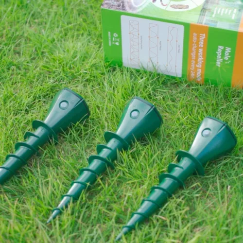 Boîtier ultrason solaire contre taupes – Protection naturelle du jardin, efficace jour et nuit sans produits chimiques
