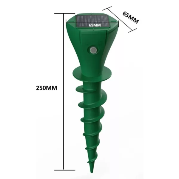 Boîtier ultrason solaire contre taupes – Protection naturelle du jardin, efficace jour et nuit sans produits chimiques