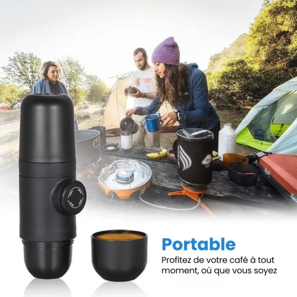 Cafetière portable manuelle pour camping – Café chaud en pleine nature, sans électricité, compact et léger