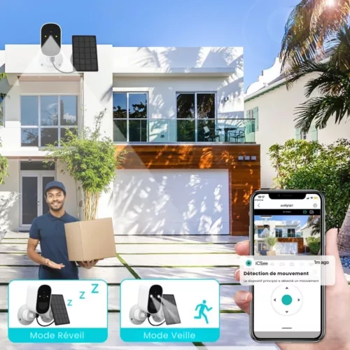 Caméra de surveillance extérieure solaire autonome