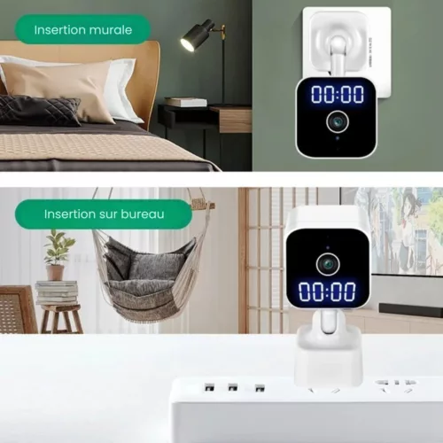 Caméra espion cachée dans horloge murale – Surveillance discrète 24h/24 pour protéger votre maison efficacement