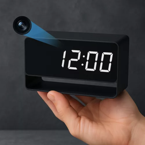 Caméra espion cachée dans réveil numérique – Surveillance discrète HD pour maison ou bureau – Sécurité invisible 24h/24