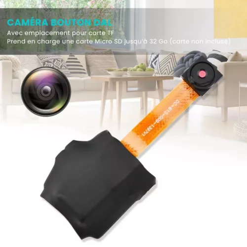 Caméra espion dans bouton de chemise – Surveillance discrète ultra réaliste pour enregistrements secrets professionnels