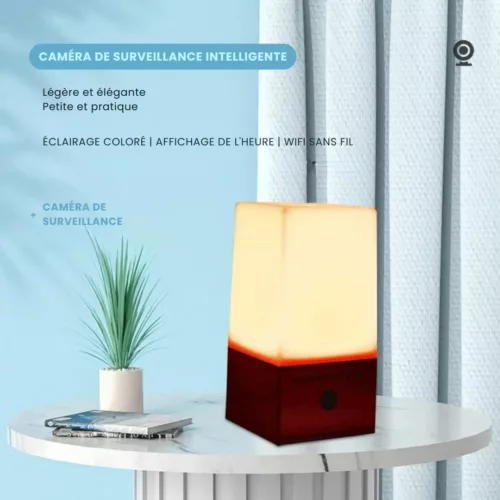 Caméra espion dissimulée dans lampe de bureau