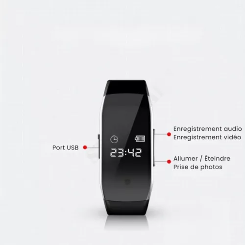 Caméra espion dissimulée dans montre digitale – Surveillance discrète et efficace pour protéger vos proches