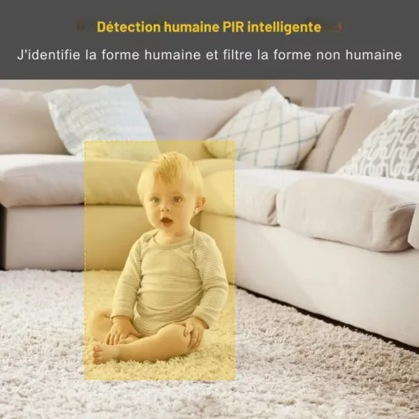 Caméra wifi extérieure rotative motorisée compacte – Sécurité 360° HD jour et nuit – Vision infrarouge et alerte smartphone