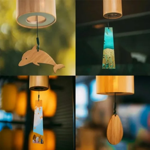 Carillon extérieur en bambou recyclé – Ambiance zen et naturelle pour jardin ou balcon – Éco-responsable et apaisant