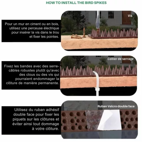 Cône anti pigeons pour rebords de fenêtres – Protection efficace sans cruauté contre les nuisances et salissures