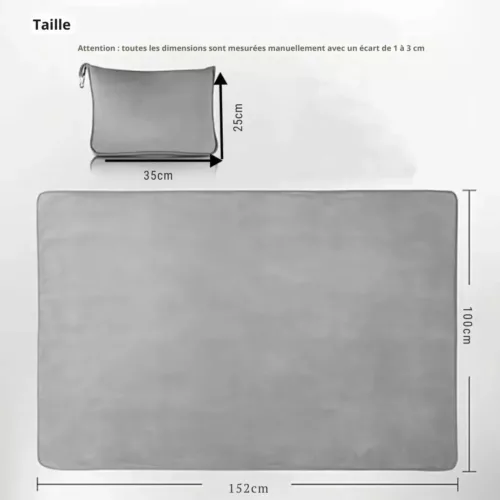 Couverture voyage légère compressible pour avion – Ultra douce et chaude, idéale en vol et facile à ranger