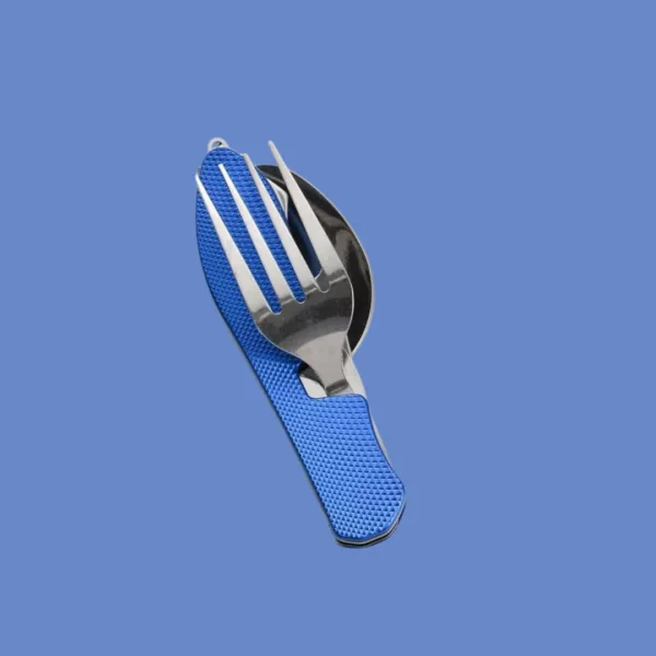 Cuillère fourchette couteau pliable camping – Compact et léger pour repas en plein air sans encombre