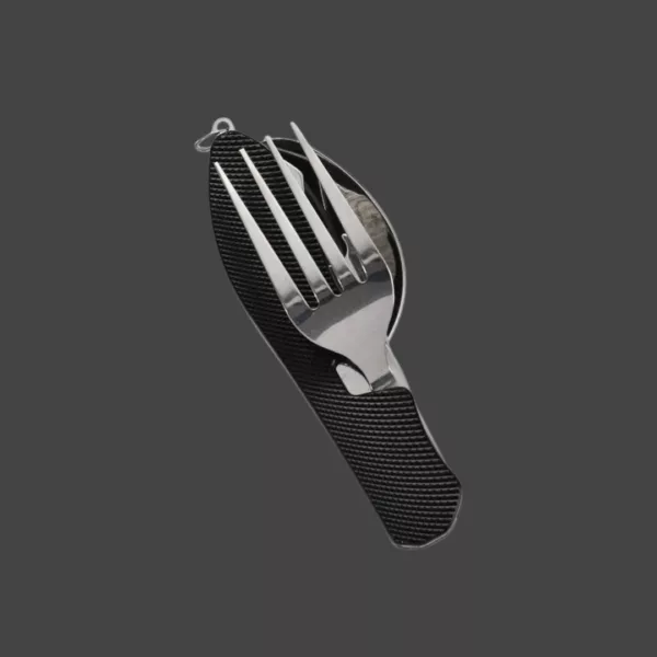 Cuillère fourchette couteau pliable camping – Compact et léger pour repas en plein air sans encombre