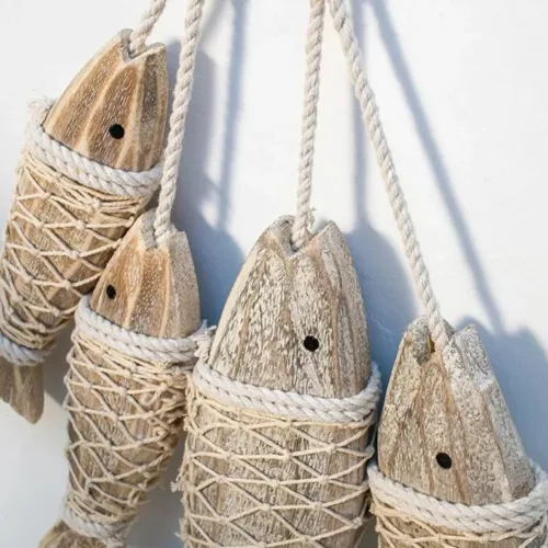 Décoration murale extérieure en bois flotté – Ambiance bord de mer naturelle et authentique pour votre terrasse