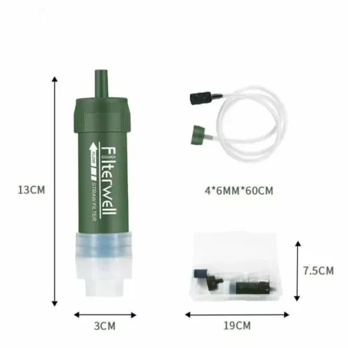 Filtre eau compact pour gourde randonnée – Boire partout en sécurité – Léger, durable et ultra pratique