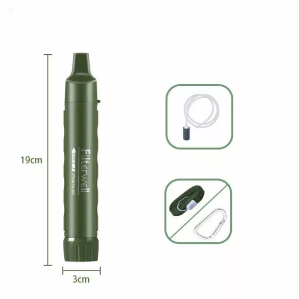 Filtre eau compact pour gourde randonnée – Boire partout en sécurité – Léger, durable et ultra pratique