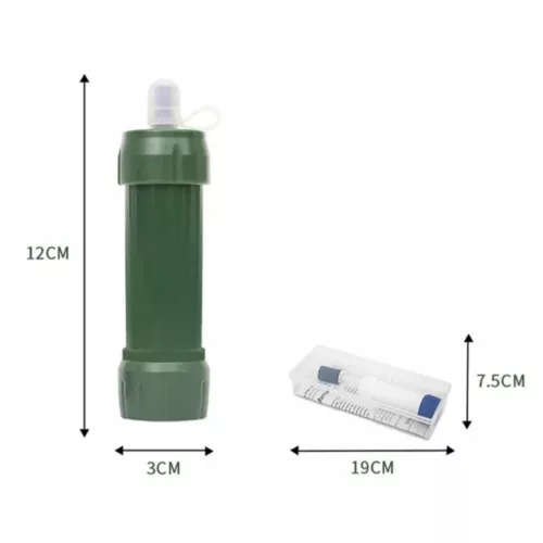 Filtre eau compact pour gourde randonnée – Boire partout en sécurité – Léger, durable et ultra pratique