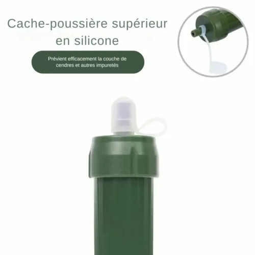 Filtre eau compact pour gourde randonnée – Boire partout en sécurité – Léger, durable et ultra pratique