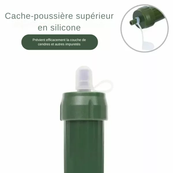 Filtre eau compact pour gourde randonnée – Boire partout en sécurité – Léger, durable et ultra pratique