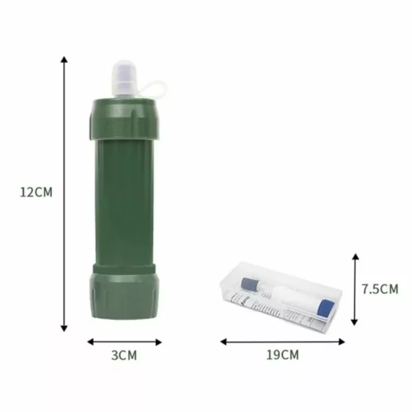 Filtre eau compact pour gourde randonnée – Boire partout en sécurité – Léger, durable et ultra pratique