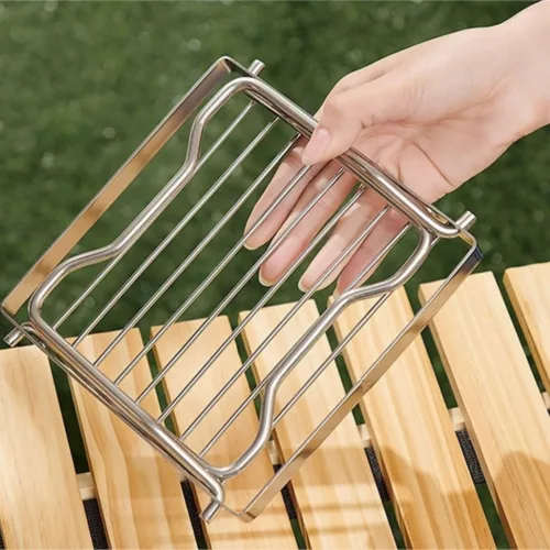 Grille pliable acier inox pour feu – Cuisson facile en plein air – Solide, légère et ultra-compacte pour barbecue nomade