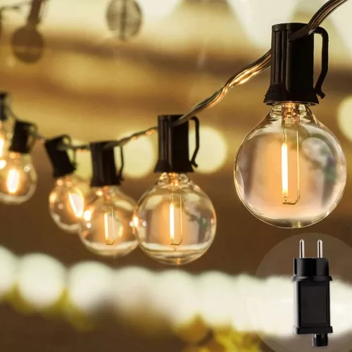 Guirlande extérieure ampoules effet vintage – Ambiance rétro chaleureuse pour jardin, terrasse ou soirée festive