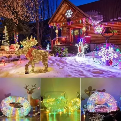 Guirlande solaire extérieure multicolore étanche – Ambiance festive en extérieur sans électricité – Résiste à la pluie et facile à installer