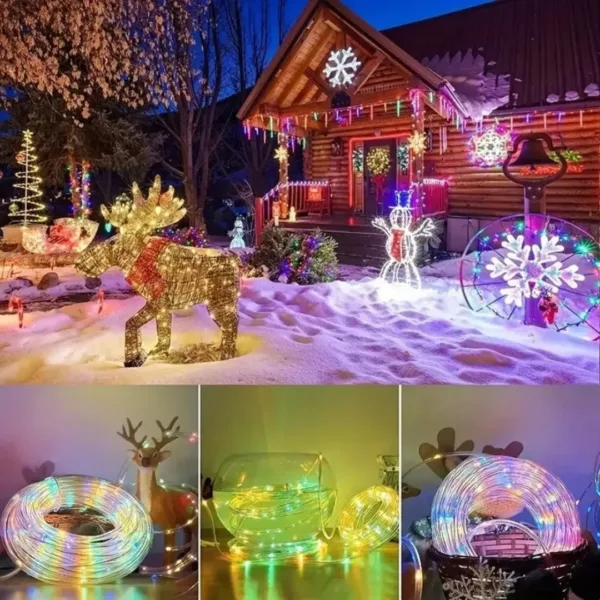 Guirlande solaire extérieure multicolore étanche – Ambiance festive en extérieur sans électricité – Résiste à la pluie et facile à installer