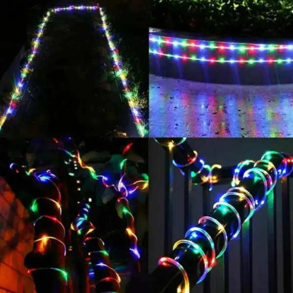 Guirlande solaire extérieure multicolore étanche – Ambiance festive en extérieur sans électricité – Résiste à la pluie et facile à installer