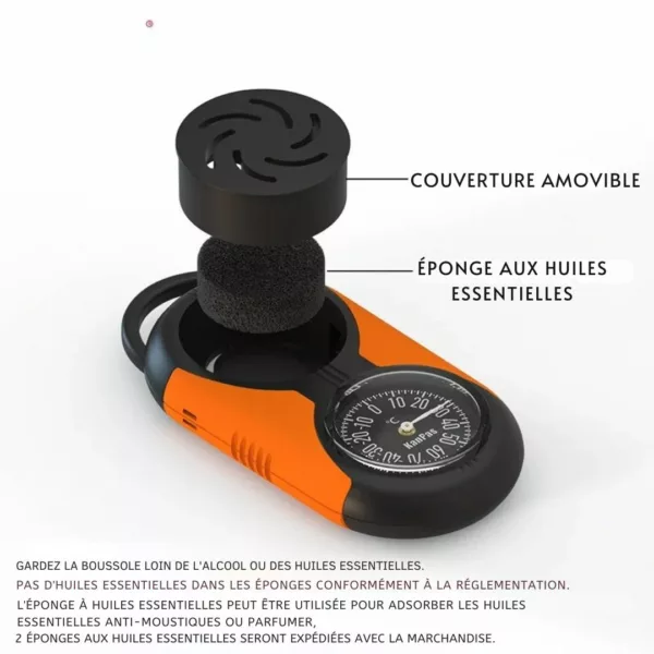 Kit de boussole thermomètre pour randonnée – Orientation fiable et température en un clin d’œil – Idéal survie et plein air