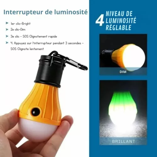 Lampe de Camping Portable – Rechargeable USB, ultra-lumineuse et étanche pour randonnées et bivouacs