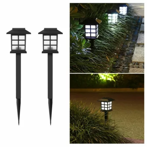 Lampe solaire à planter pour allée jardin – Éclairage extérieur automatique et écologique – Ambiance chaleureuse sans fil